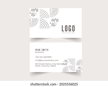 Business Card Template Layout In Front And Back Side.