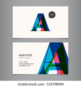 Business Card Template, Letter A