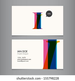 Business card template, letter I