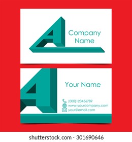 Business card template, letter A