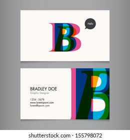 Business card template, letter B