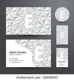 Business card (template). Letter E.