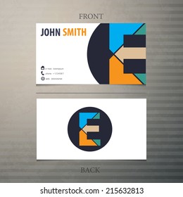 Business card template, letter E