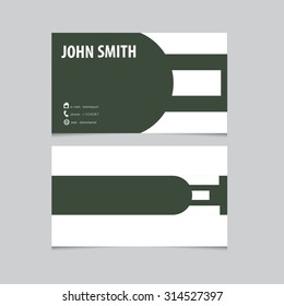 Business card template, letter E. Vector logo design.