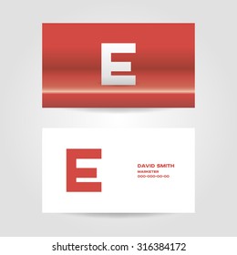 Business card template, letter E