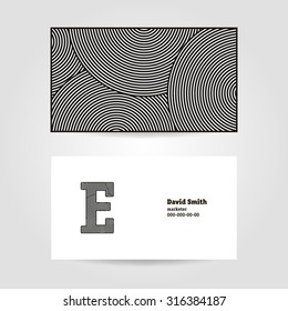Business card template, letter E
