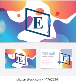 Business Card Template. Letter E design vector template Abstract Colorful Background.Vector graphic design