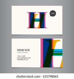 Business card template, letter H