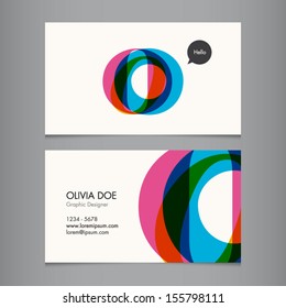 Business card template, letter O