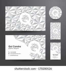 Business card (template). Letter Q. 