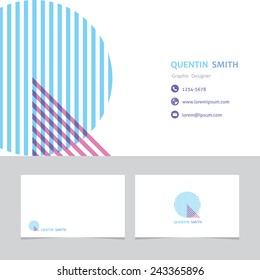 business card template with a letter q