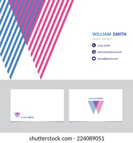 business card template with a letter w