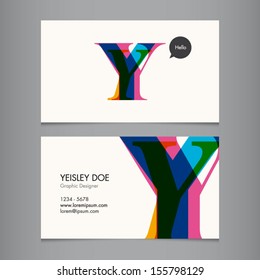 Business card template, letter Y