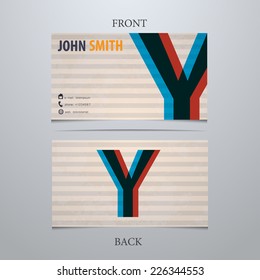 Business card template, letter Y