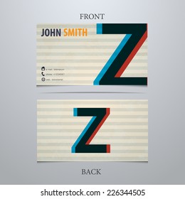 Business card template, letter Z