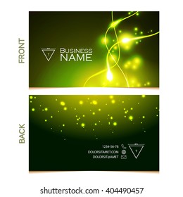 Business Card Template with Light Effect & Place for Text. Shining Background. Vector illustration 