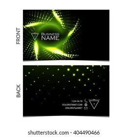 Business Card Template with Light Effect & Place for Text. Shining Background. Vector illustration 