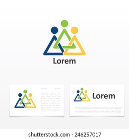 business card template with logo abstract symbol