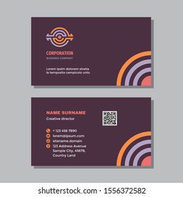 Business card template with logo - concept design. Industry technology  sign. Power energy visit card branding.  Vector illustration. 