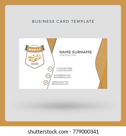 Business card template with logo. Vector illustration. Stationery design.