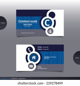 Business card template, modern abstract design. Vector.