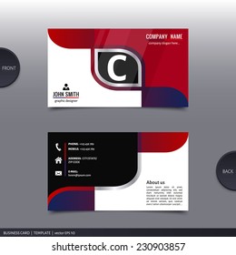 Business card template, modern abstract design. Vector.