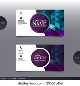 Business card template, modern abstract design. Vector.