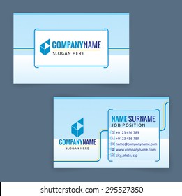 Business card template. Modern blue background, Illustration Vector eps10