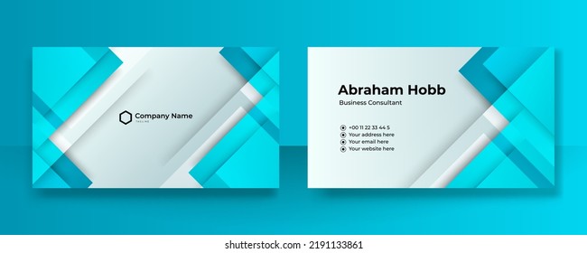 Business card template with modern colorful abstract geometric decoration. Can be used for presentation background, certificate design, visiting card