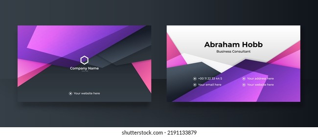 Business card template with modern colorful abstract geometric decoration. Can be used for presentation background, certificate design, visiting card