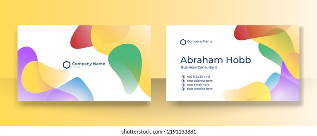 Business card template with modern colorful abstract geometric decoration. Can be used for presentation background, certificate design, visiting card