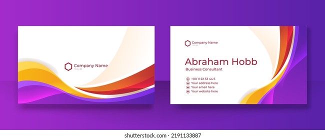 Business card template with modern colorful abstract geometric decoration. Can be used for presentation background, certificate design, visiting card