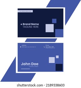 plantilla de tarjeta de negocio. Color de fondo azul de los colores planos modernos