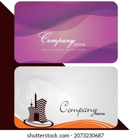 Business Card Template, Modern horizontal name card, Flat Style Vector Illustration. Stationery Design and visiting card