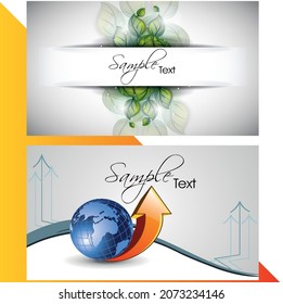 Business Card Template, Modern horizontal name card,