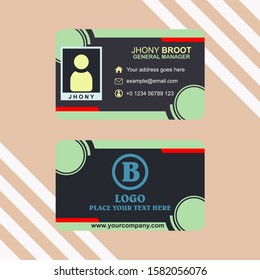 Business Card Template Modern Minimalist Vector With Elegant Header