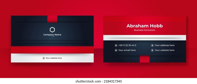 Business card template with modern premium corporate design concept. Clean abstract geometric background for visiting card, identity card, personal branding, social media promotion