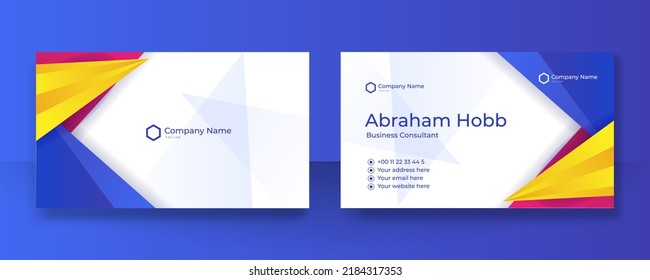 Business card template with modern premium corporate design concept. Clean abstract geometric background for visiting card, identity card, personal branding, social media promotion