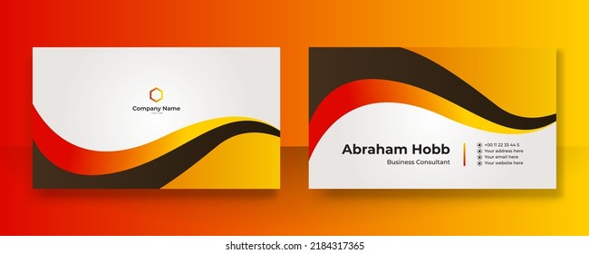 Business card template with modern premium corporate design concept. Clean abstract geometric background for visiting card, identity card, personal branding, social media promotion