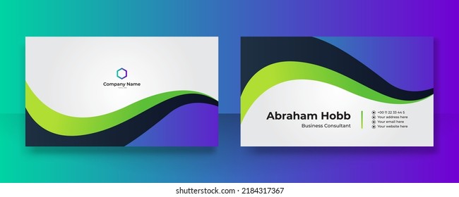 Business card template with modern premium corporate design concept. Clean abstract geometric background for visiting card, identity card, personal branding, social media promotion