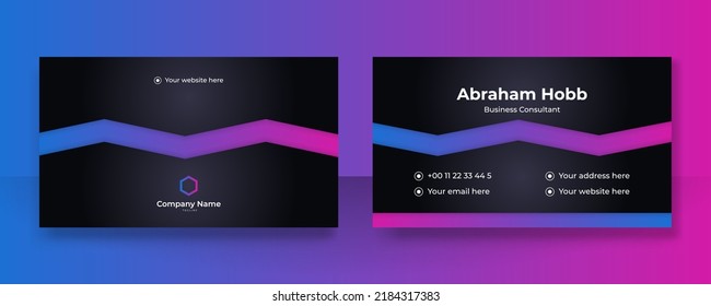 Business card template with modern premium corporate design concept. Clean abstract geometric background for visiting card, identity card, personal branding, social media promotion