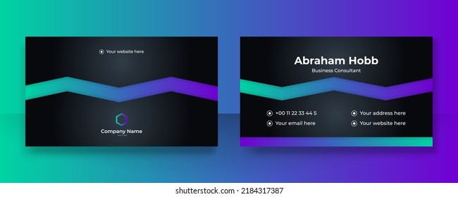 Business card template with modern premium corporate design concept. Clean abstract geometric background for visiting card, identity card, personal branding, social media promotion