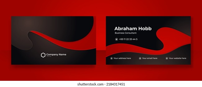Business card template with modern premium corporate design concept. Clean abstract geometric background for visiting card, identity card, personal branding, social media promotion