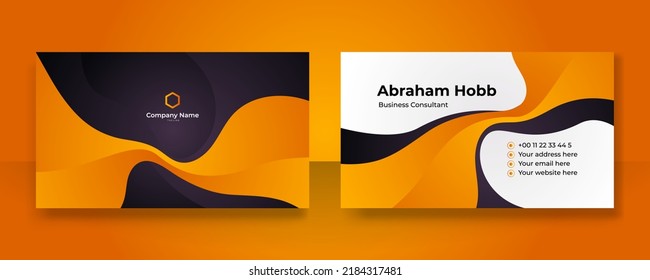 Business card template with modern premium corporate design concept. Clean abstract geometric background for visiting card, identity card, personal branding, social media promotion