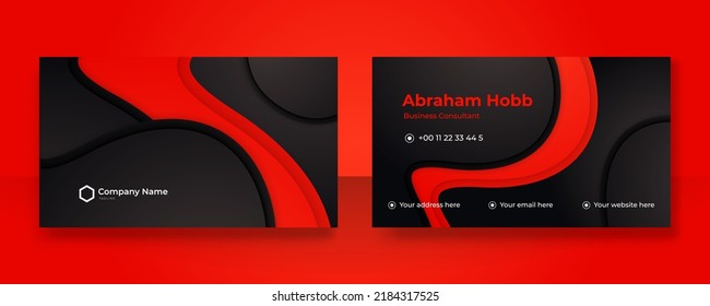 Business card template with modern premium corporate design concept. Clean abstract geometric background for visiting card, identity card, personal branding, social media promotion