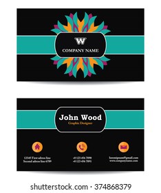 Business card template. Modern style. Creative design. 