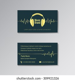 Business Card Template For Music DJ, Music Store, Clubs Etc.