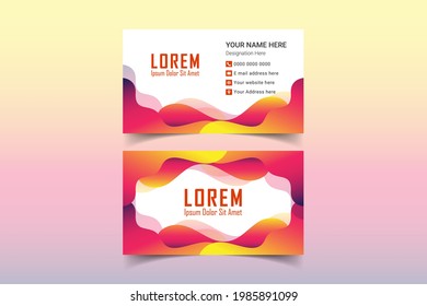 business card template and name card, horizontal simple clean template vector design. Flat design, modern cover abstract background. Flat Design Vector Illustration. Stationery Design