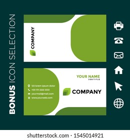 business card template for nature company modern in green color