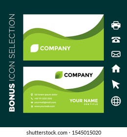 business card template for nature company modern in green color